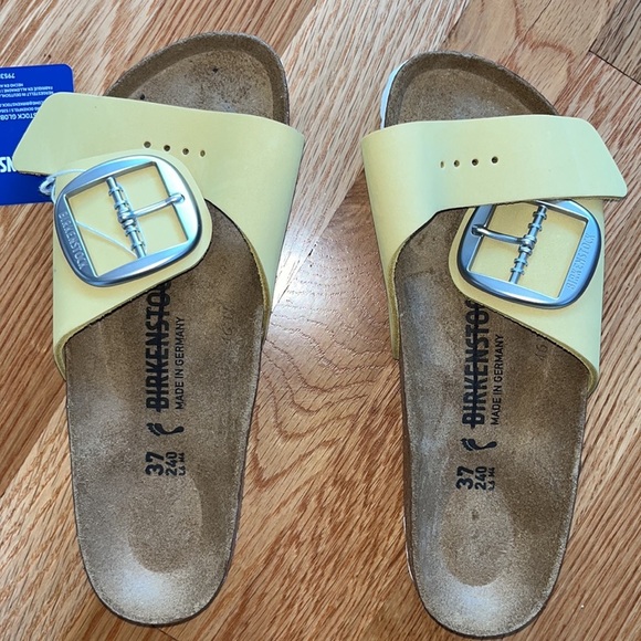 NWT Birkenstock Madrid Ochre Yellow Big Buckle Sandal size 6 - Picture 5 of 12